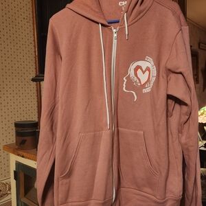 Women's Dusty Rose Zip-Up Hoodie Jacket